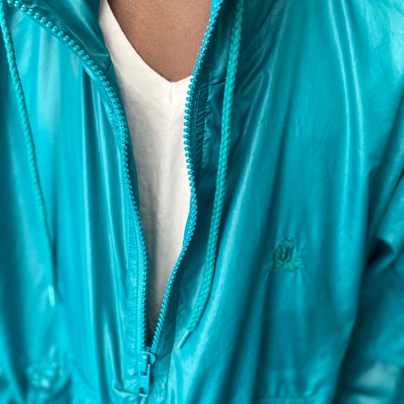 IZOD Windbreaker Pullover Jacket Turquoise - Men’s Small - Picture 9 of 10